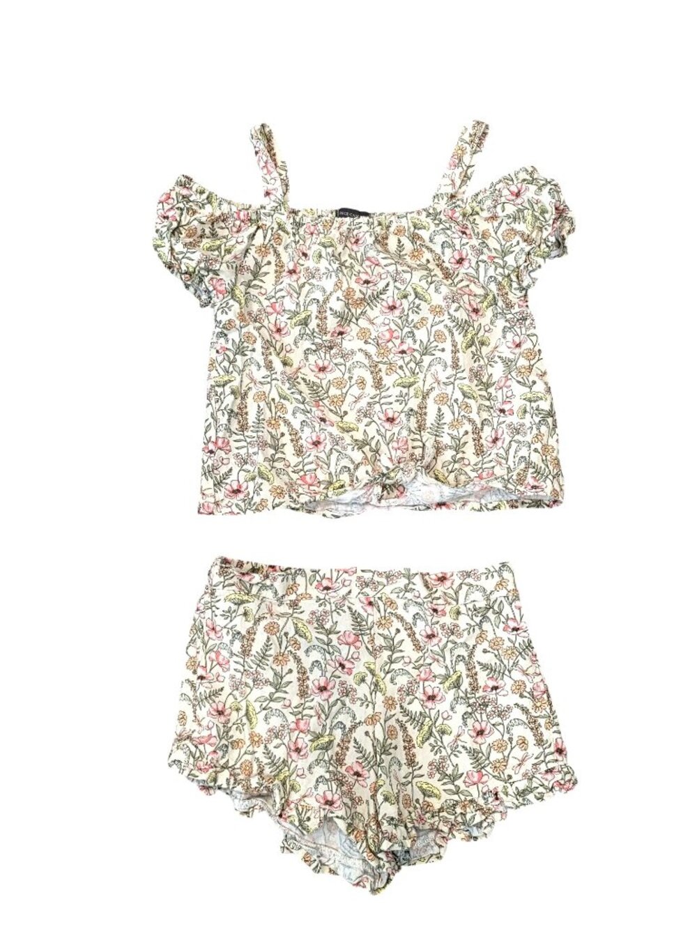 Vince Camuto Floral Off-Shoulder Top & Shorts Set Girls Size 10 Spring/Summer